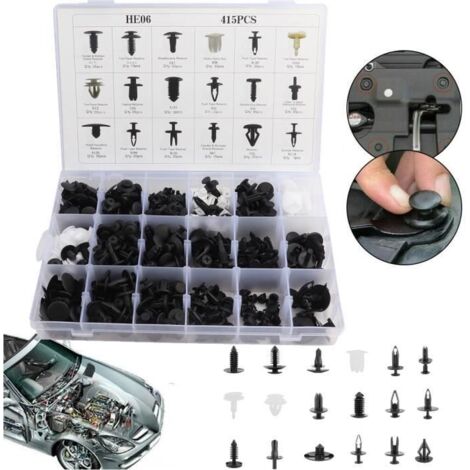 415pcs Voiture Auto Rivet Pare-chocs Porte Panneau Agrafe Retainer Attache Clips Garniture -ABI -CYA