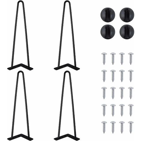 41cm Haarnadel Tischbein, DIY Möbel Metall Tisch Beine perfekt für Schrank, Kleiderschrank, TV-Schränke, Schubladen, Nachttisch Komme Mit Freie Bodenschutzvorrichtungen und Schrauben, Möbelfüße