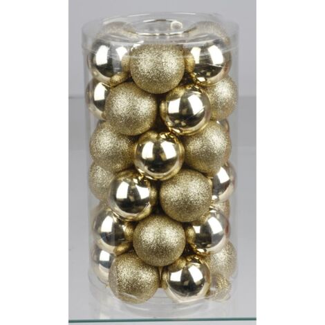 41er-Set Weihnachtsbaumschmuck in Gold kleine Kugeln 4cm Goldkugeln Baumschmuck