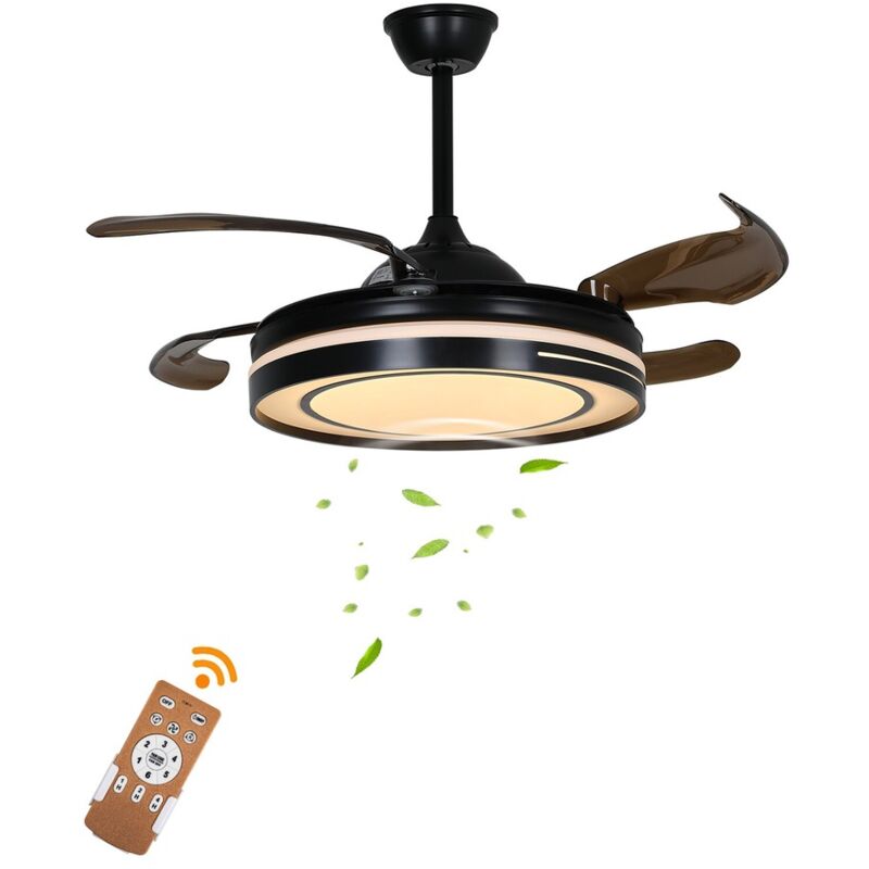 Senderpick - 42 Inch Fan Chandelier Ventilateur de plafond Chandelier Noir Ventilateur de plafond moderne Ventilateur de plafond rétractable Inverter