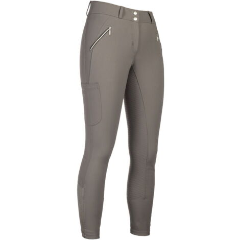 42 IT, bianco: Pantaloni donna per equitazione modello Lia a vita alta full grip