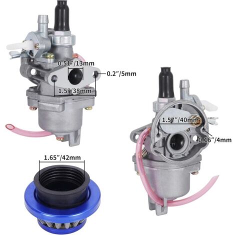 42-mm-Luftfilter, 13-mm-Vergaser, Gaszug, PZ13-Vergaser für 2-Takt-Mini-ATVs, Quads, Dirtbikes und Pocketbikes mit 43 cm³, 47 cm³ und 49 cm³ Hubraum