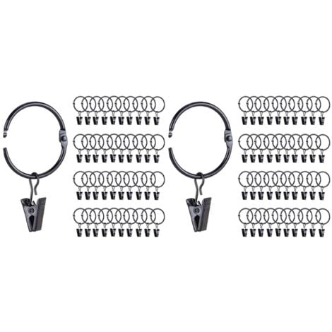 42 Pack Openable Curtain Rings with Clips, 1 Inch Interior Diameter, Heavy Duty Rustproof Decorative Vintage Drapery  X2 I500156089