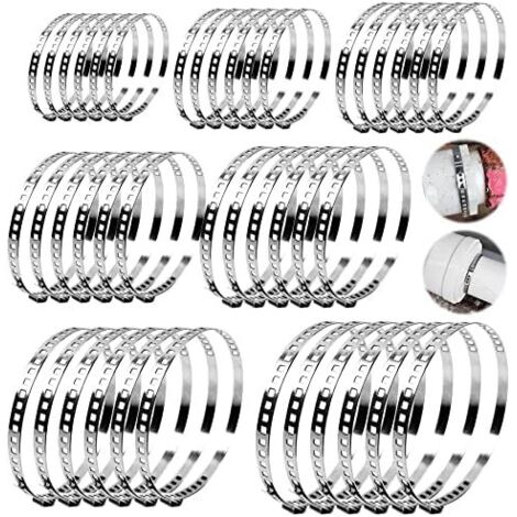 42 Pièces Pince a Collier de Serrage pour Tuyau Inox, 10-50mm/50-150mm Réglable Colliers Durite Acier Métallique, Sans Vis Tuyau, D'eau, Câble, etc (42 Pièces) -