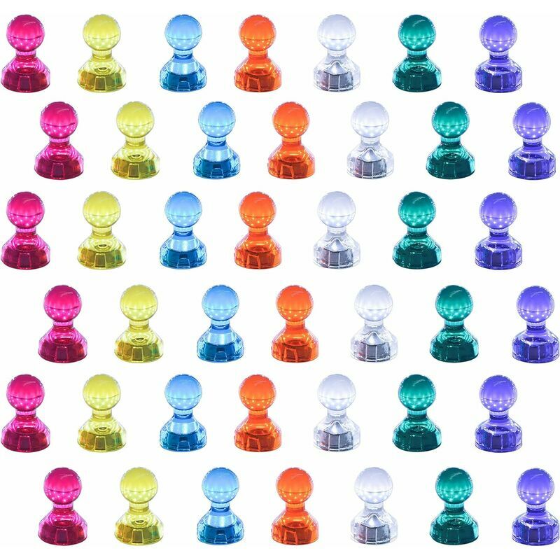 42 Pieces Whiteboard Fridge Magnets, Strong Magnetic Push Pins for Refrigerator Assorted Color Dry Erase Board Bulletin Board (42)