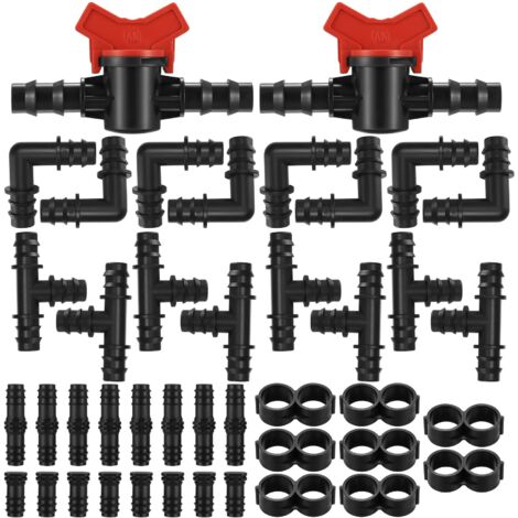42 piezas de accesorios de riego para tuberías, conectores de mangueras de jardín para sistemas de riego, sistemas de riego por goteo - 1/2 pulgada