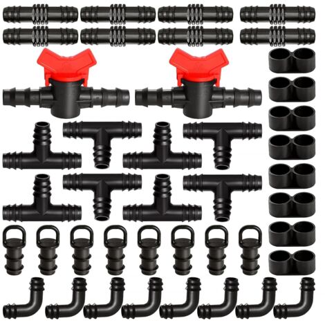 42 piezas de accesorios de riego para tuberías de 16 mm, conectores de manguera de agua para riego, conectores de manguera con púas para sistemas de riego, conectores con púas para sistemas de riego.