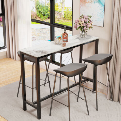 42" Tall Rectangular Industrial Iron Pub Bar Table High Top Dining Console Table - Multi Colour