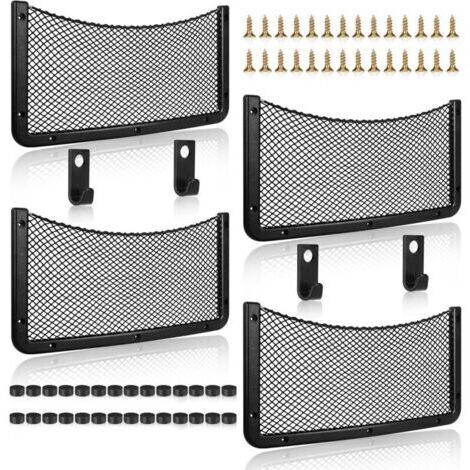 (42 x 21 cm (4 pezzi)) Rete portaoggetti per auto, rete portaoggetti per bagagliaio, grande formato, borsa organizer per auto, camper, barche, casa