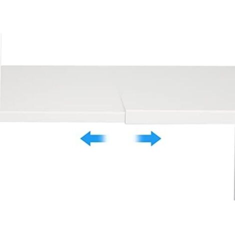 42 x 21 x36,5 cm blanc Étagère de cuisine, étagère à épices, Empilable, Extensible, en Métal, Bois d’Ingénierie,organiseur de tasses, organiseur d'assiettes, étagère de bureau pour bureau