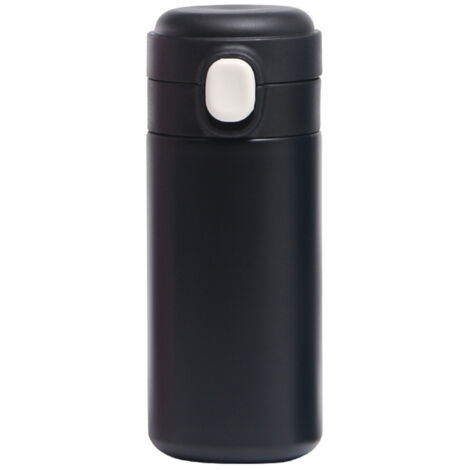 420-ml-Doppelwand-Isolierflasche – mit Pop-Up-Deckel, tragbar, aus Edelstahl, ideal fürs Büro oder als Geschenk – Schwarz