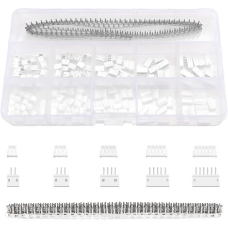 420 Pièces 1.5mm JST Connecteur Kit, JST-ZH 2/3/4/5/6 Broches et Connecteur Mâle Femelle, avec Borne à Sertir à Broche Femelle