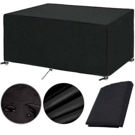 420D housse Salon de Jardin 200x100x75cm Protection Bache Table de Jardin Mobilier Extérieur Imperméable Coupe-Vent Anti-UV Résistant Au Froid Housse de Meuble Tissu Oxford