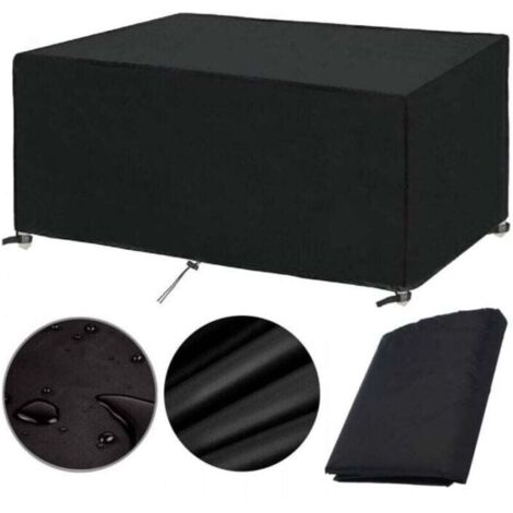 420D housse Salon de Jardin 200x100x75cm Protection Bache Table de Jardin Mobilier Extérieur Imperméable Coupe-Vent Anti-UV Résistant Au Froid Housse de Meuble Tissu Oxford