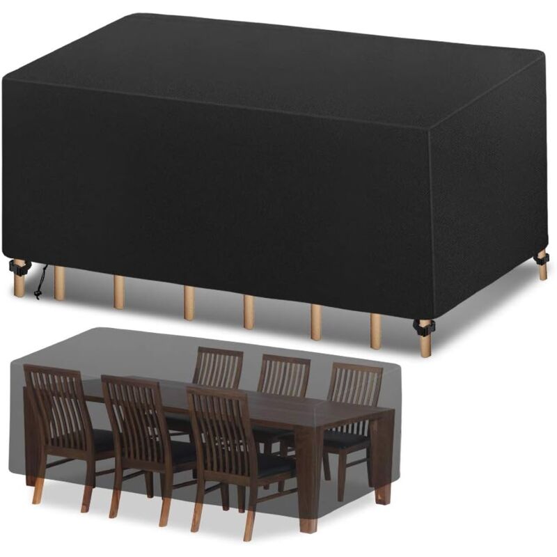 420D Salon de Jardin, Housse de Table Extérieur Bâche de Protection Étanche Tissu Oxford Imperméable(125x125x74cm)