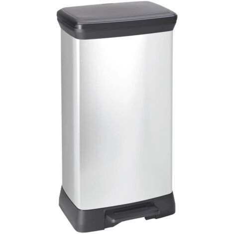 421865 Curver "Deco" Pedal Bin 50 L Silver 240643