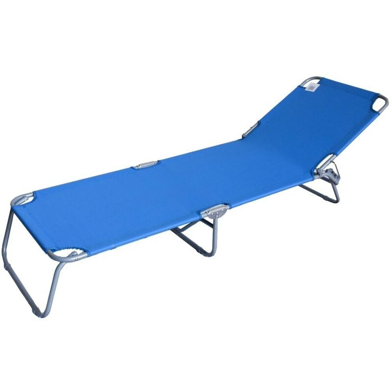 Mediawave Store - 422497 Transat pliant JoySummer avec dossier réglable en 3 positions Couleur: Bleu