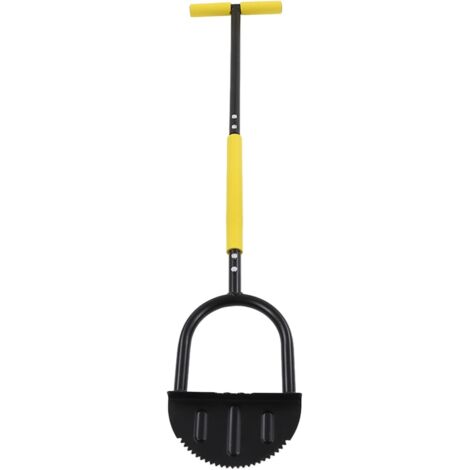 42,7 × 8,7Po Coupe-Bordure à Dents de Scie Outil pour Pelouse, Half Moon Lawn Edger avec T  Grip, Sidewalk Grass Long Handle Step Edger, Pelle de Coupe Manuelle en Acier Au Carbone