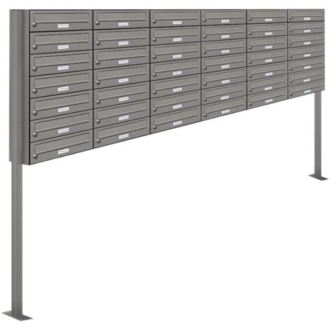 42er Premium Standbriefkasten  RAL 9007 freistehend Postkasten Ständer 6x7