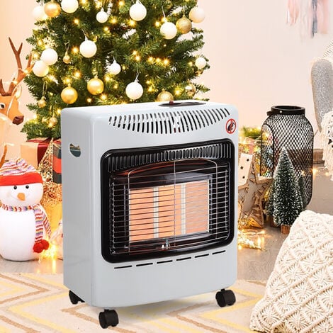 4.2KW Portable Fire Calor Gas Heater with Regulator Hose, White