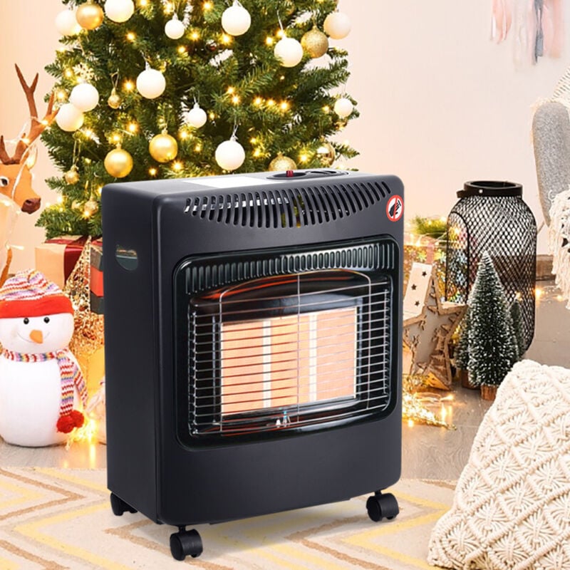 4.2kw Portable Indoor Heater Home Butane Calor Gas Heating with Regulator, Black