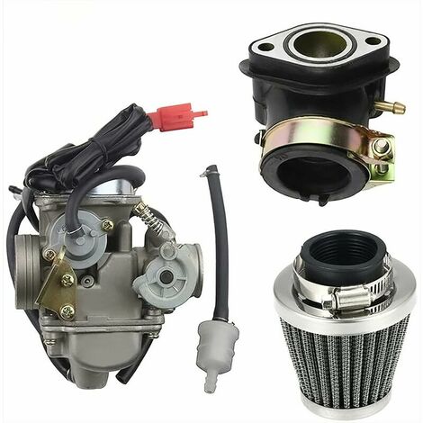 42mm Air Filter and Motorcycle PD24J 24mm Carburetor Intake Manifold Replacement for GY6 125 CC 150CC Go Kart Mopeds