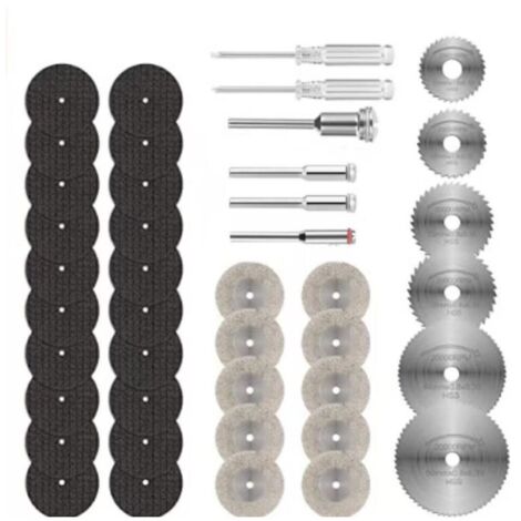 42PCS Mini Disque Diamant à Tronçonner, Disques de Coupe pour Dremel, HSS en Résine Lame Scie Circulaire  Tournevis pour Couper Bois, Métal, Plastique, Pierre
