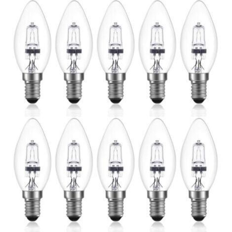 42W E14 C35 Dimmable ampoule halogène AC 220-240V Blanc Chaud 2700K e14 transparante ampoule halogene bougie (10pcs)
