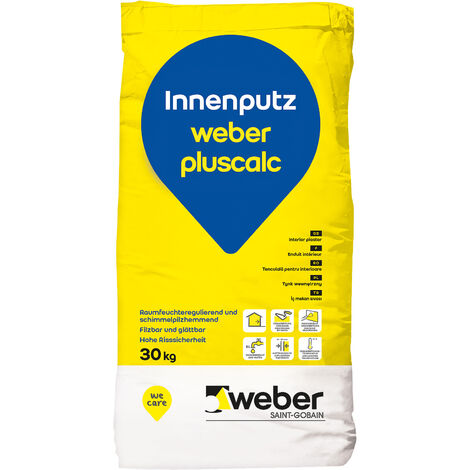 42x weber pluscalc Hybrid-Innenputz zum Glätten und Filzen 30kg