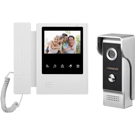 GOTRAYS 4.3 inch Wired Video Door Phone System Visual Intercom Doorbell with 1 Monitor + 1700TVL Outdoor Camera for Home Surveillance