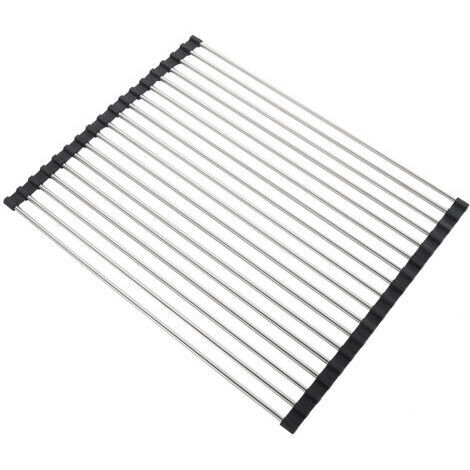 43 x 35 cm Abwaschbecken Abtropfgestell, Spülbecken Abtropfgestell, Spülbecken Abtropfgestell Küche, Rollbares Abtropfgestell, Aufrollbar, Zusammenklappbar, Abtropfgestell Trockengestell, für Küche
