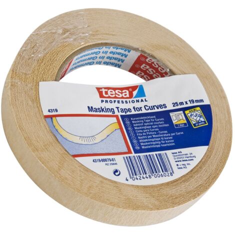 4319 TESA Cinta adhesiva de papel crepado muy rugoso para pintado y aplicaciones de e