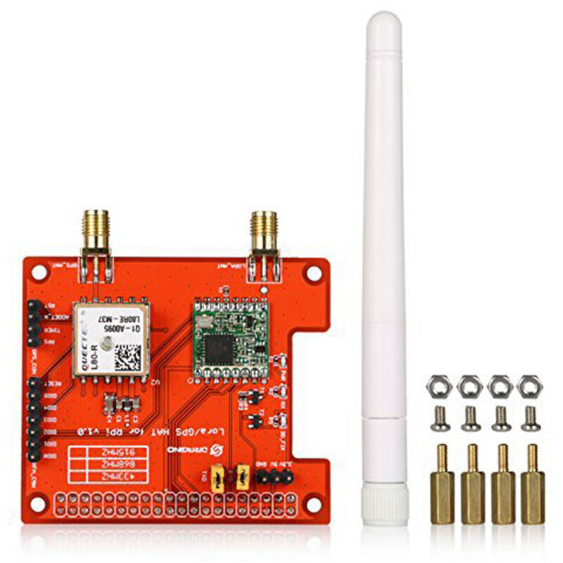 

433MHz Lora / GPS_HAT Kit de placa de expansion inalambrica Compatible con sensores de temperatura integrados Raspberry PI Indicador de bateria baja