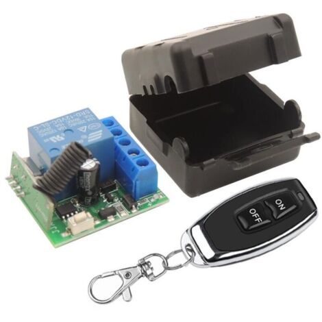 433Mhz Télécommande sans Fil Universelle Interrupteur DC 12V 1CH Module Récepteur Relais RF Transmetteur Momentané Loquet à Bascule pour LED,Pompe,Voiture(émetteurs2 Boutons+1Récepteur 1CH)