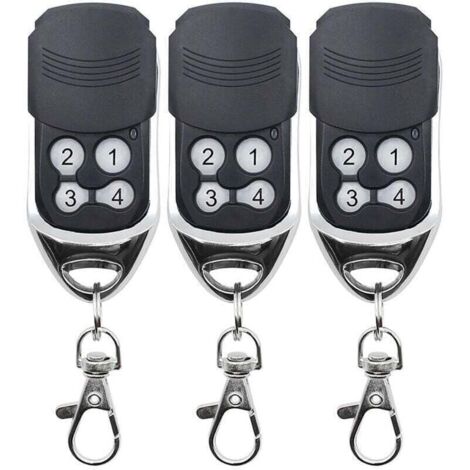 433MHz Telecommande Universelle Portail, XU,Telecommande Camé Porte de Garage de Remplacement, Super Copie, Code Fixe, Code Roulant, Applicable à Commande à distance DOORHAN MOTORLIN,3pcs