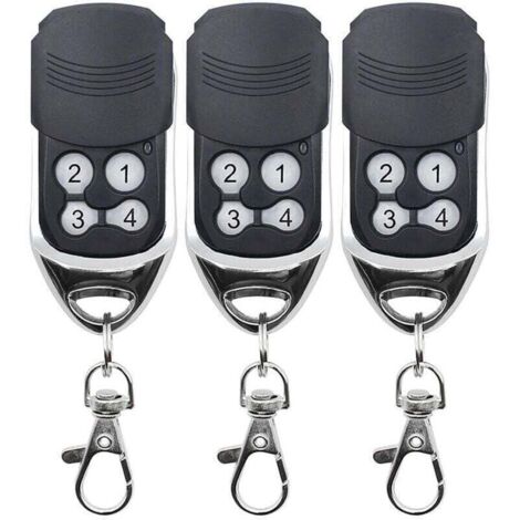 433MHz Telecommande Universelle Portail, XU,Telecommande Camé Porte de Garage de Remplacement, Super Copie, Code Fixe, Code Roulant, Applicable à Commande à distance DOORHAN MOTORLIN,3pcs