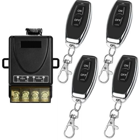 433Mhz Wireless Remote Control Switch AC 220V 230V 30A Relay Receiver and 4 Transmitters Radio Control for Light Water Pump Household Appliances Agricultural Irrigation