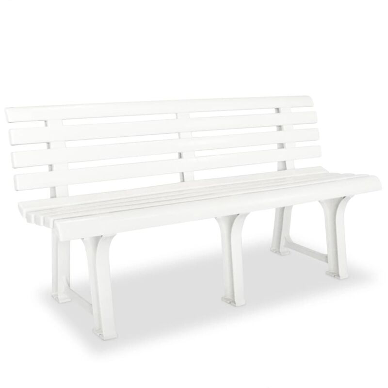 Garden Bench 145.5 Cm Plastic White Vidaxl