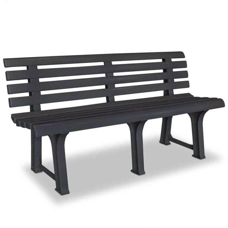 Garden Bench 145.5 Cm Plastic Anthracite Vidaxl