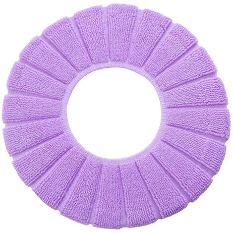 4367 Couvre-siège en tissu pour le wc diamètre 30 cm doux et chaud  Couleur: Violet