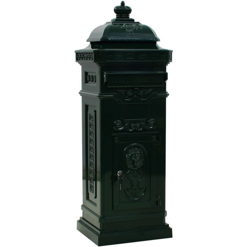 Vidaxl - Pillar Letterbox Aluminium Vintage Style Rustproof Green