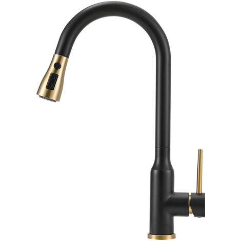43cm Retractable Pull-down Kitchen Faucet,Black