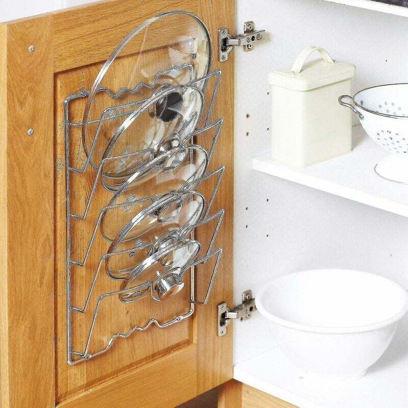 43x28 cm 5 couvercles porte de placard casserole murale couvercles de casserole support de rangement