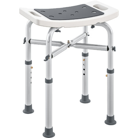 44-51.5cm Aluminium Frame Shower/Bath Stool - Grey