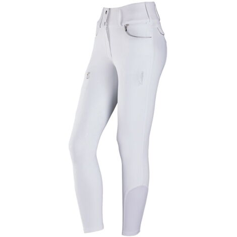 44 IT, bianco: Pantaloni equitazione Tattini donna modello Anthurium in tessuto tecnico idrorepellente ed elasticizzato