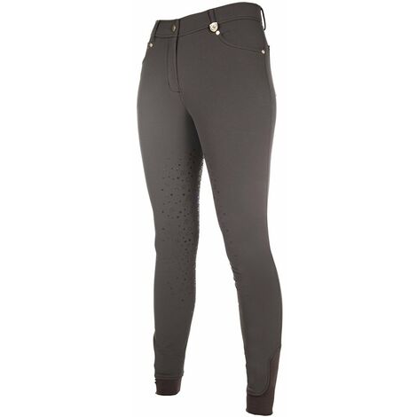 44, Noir 9100: LG Basic pour dames - Pantalon d'équitation en silicone respirant pour l'équitation