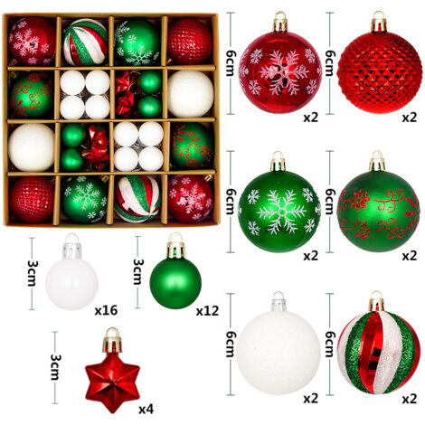 44-teiliges Weihnachtsdekorationsset, handbemalte Lebkuchenmänner, Schneeflocken, Bäume, perfekt zum Schmücken eines festlichen Baumes
