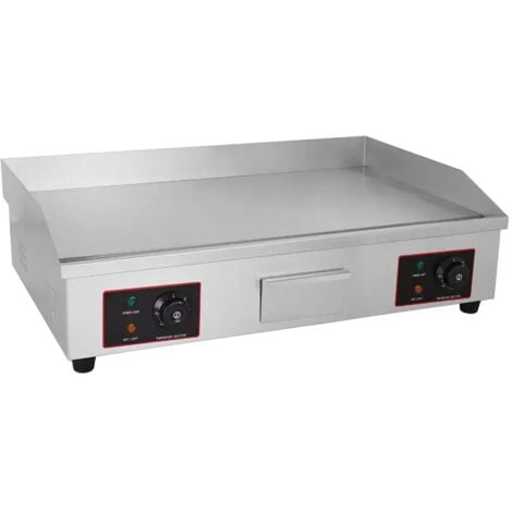 NECHE 4400W Plancha Électrique Professionnelle en Fer 730 x 480 x 230 mm,Plaque De Cuisson Temperature Reglable 50-300 °C,pour Cuire les Aliments