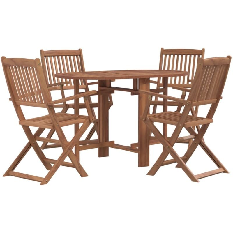 Vidaxl - 5 Piece Folding Outdoor Dining Set Solid Acacia Wood