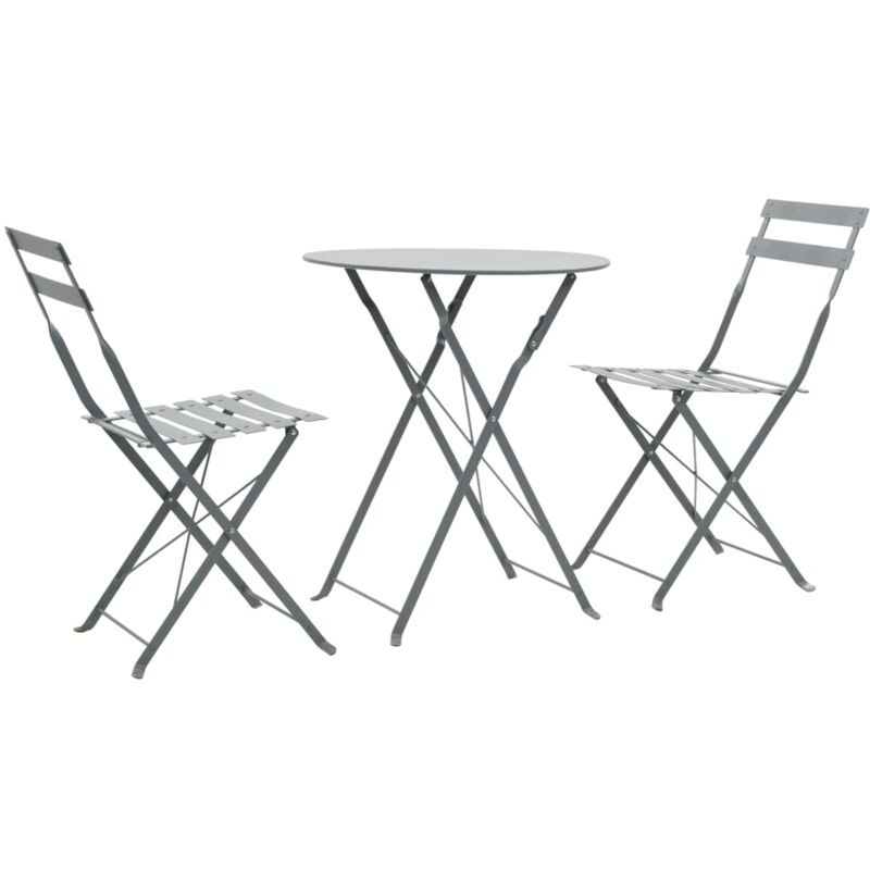 Vidaxl - 3 Piece Bistro Set Steel Grey